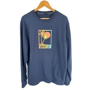 Vans Off The Wall‎ Palm Tree Graphic Crew Neck Sweatshirt Mens Large